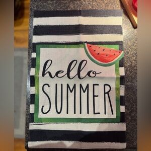 Hello Summer Watermelon Garden Flag